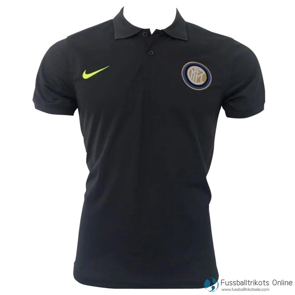 Inter Milan Polo 2017-18 Schwarz Fussballtrikots Günstig